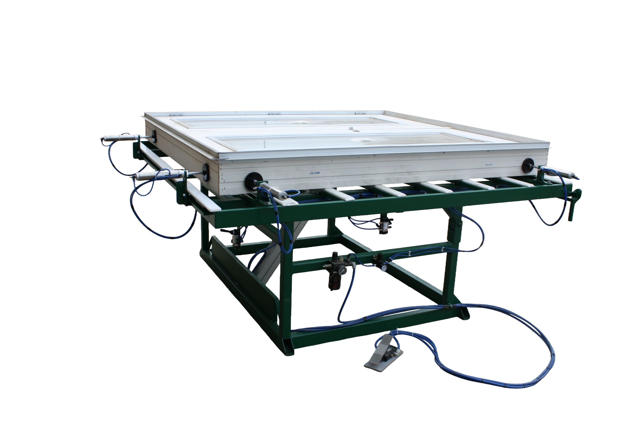 Pneumatic Tilting Door Assembly Table With Clamp